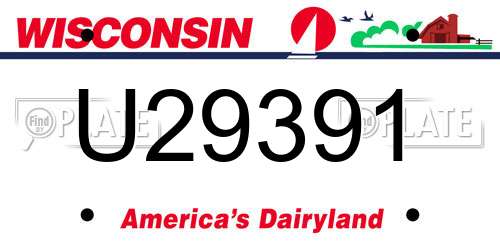 U29391 Wisconsin License Plate