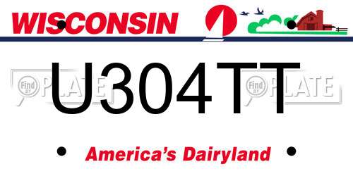 U304TT Wisconsin License Plate