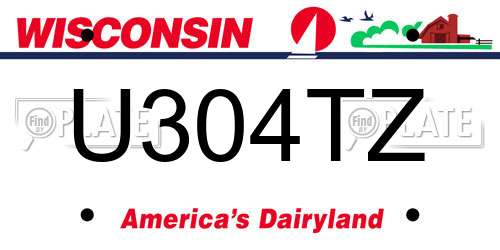 U304TZ Wisconsin License Plate