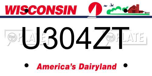 U304ZT Wisconsin License Plate