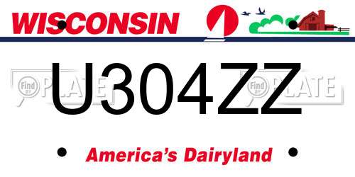U304ZZ Wisconsin License Plate