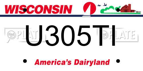 U305TI Wisconsin License Plate