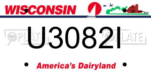 U3082I Wisconsin License Plate