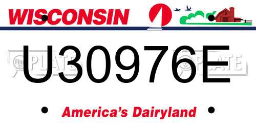 U30976E Wisconsin License Plate