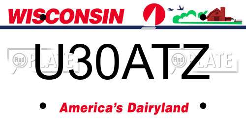 U30ATZ Wisconsin License Plate