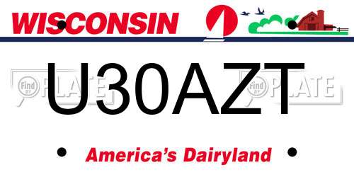 U30AZT Wisconsin License Plate