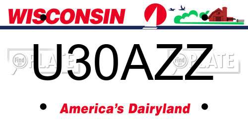 U30AZZ Wisconsin License Plate