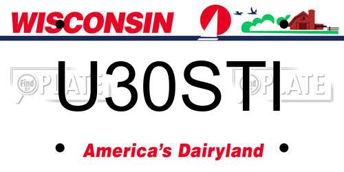 U30STI Wisconsin License Plate