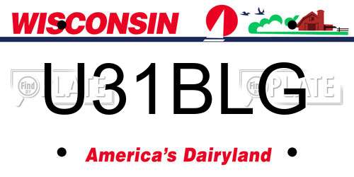 U31BLG Wisconsin License Plate