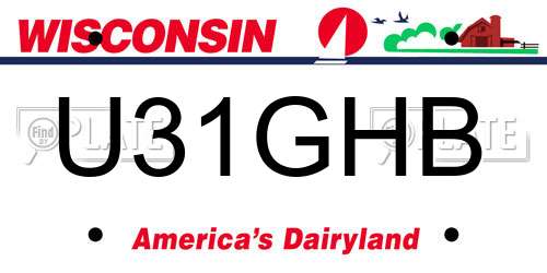 U31GHB Wisconsin License Plate