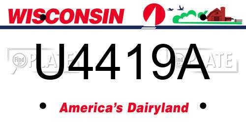 U4419A Wisconsin License Plate