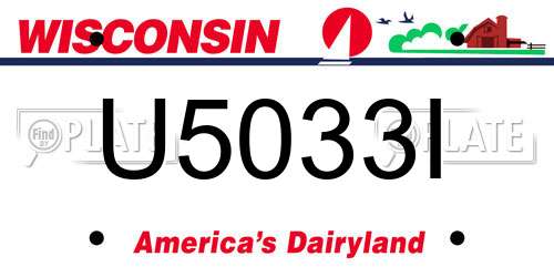 U5033I Wisconsin License Plate