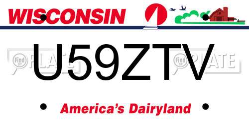 U59ZTV Wisconsin License Plate