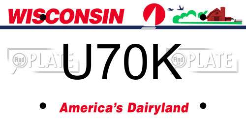 U70K Wisconsin License Plate