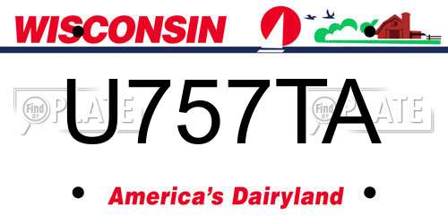 U757TA Wisconsin License Plate