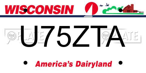 U75ZTA Wisconsin License Plate