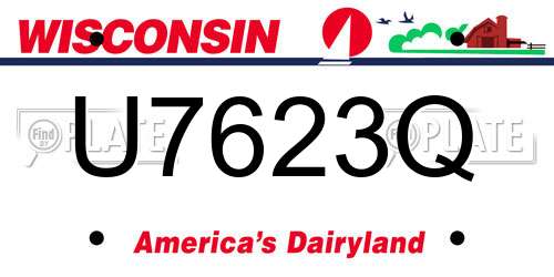 U7623Q Wisconsin License Plate
