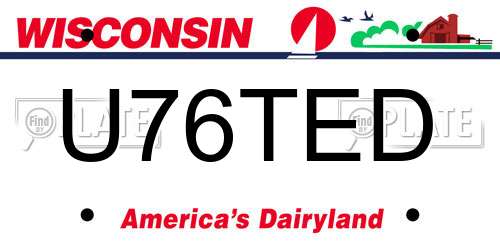 U76TED Wisconsin License Plate