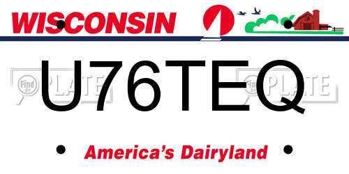 U76TEQ Wisconsin License Plate