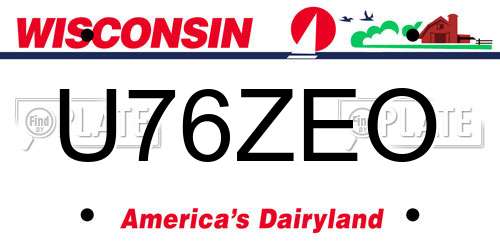U76ZEO Wisconsin License Plate