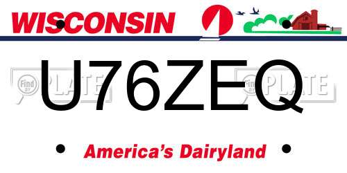 U76ZEQ Wisconsin License Plate