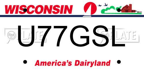 U77GSL Wisconsin License Plate