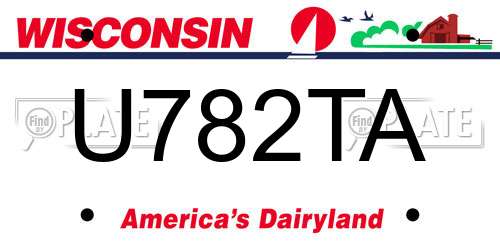 U782TA Wisconsin License Plate