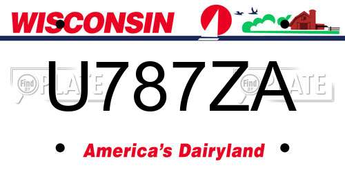 U787ZA Wisconsin License Plate