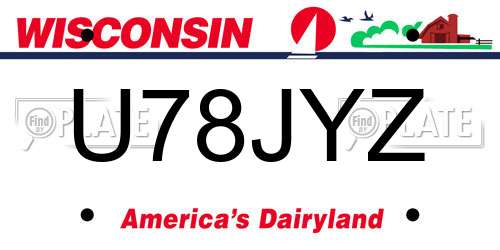 U78JYZ Wisconsin License Plate