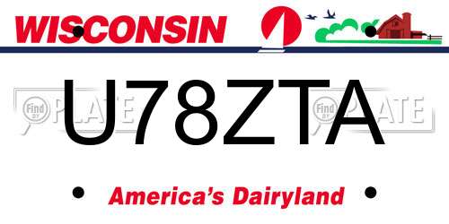 U78ZTA Wisconsin License Plate