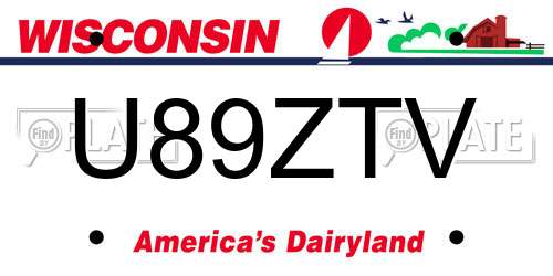 U89ZTV Wisconsin License Plate