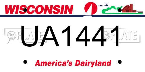 UA1441 Wisconsin License Plate