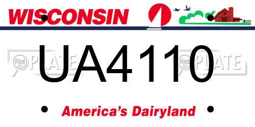 UA4110 Wisconsin License Plate