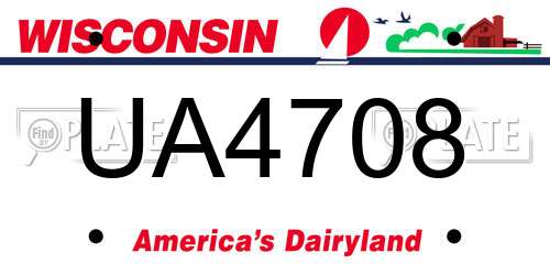 UA4708 Wisconsin License Plate