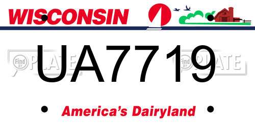 UA7719 Wisconsin License Plate