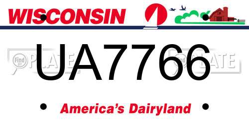 UA7766 Wisconsin License Plate