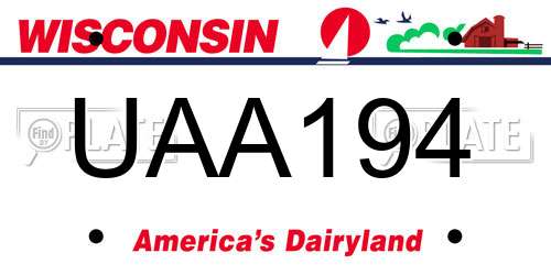 UAA194 Wisconsin License Plate