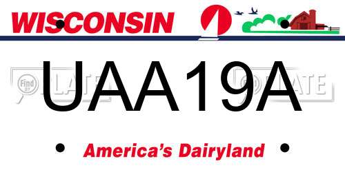 UAA19A Wisconsin License Plate