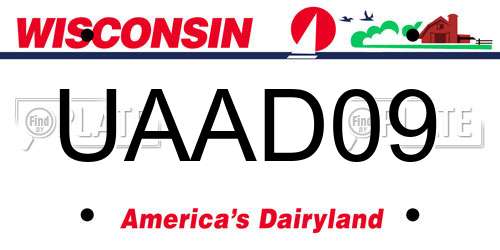 UAAD09 Wisconsin License Plate