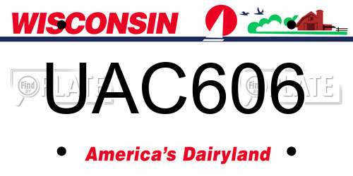UAC606 Wisconsin License Plate