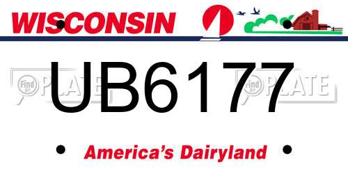 UB6177 Wisconsin License Plate