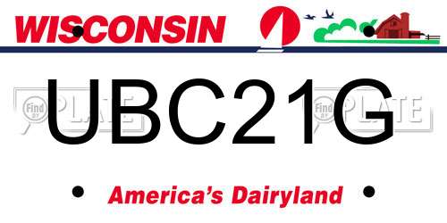 UBC21G Wisconsin License Plate