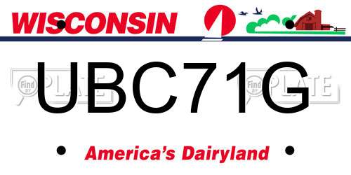 UBC71G Wisconsin License Plate