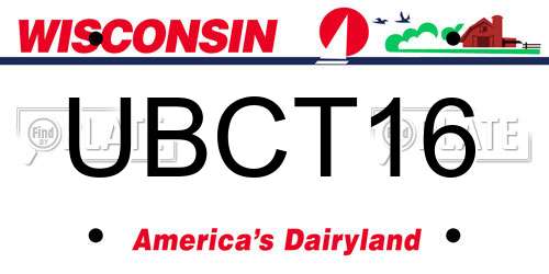 UBCT16 Wisconsin License Plate