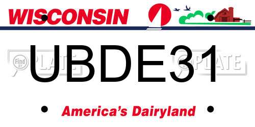 UBDE31 Wisconsin License Plate