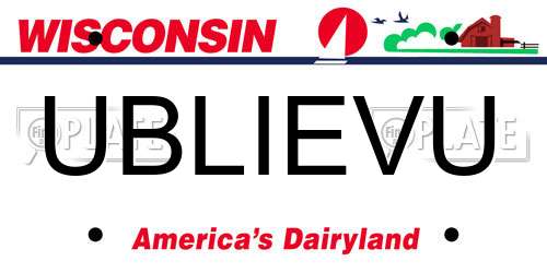 UBLIEVU Wisconsin License Plate