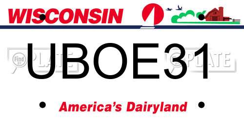 UBOE31 Wisconsin License Plate