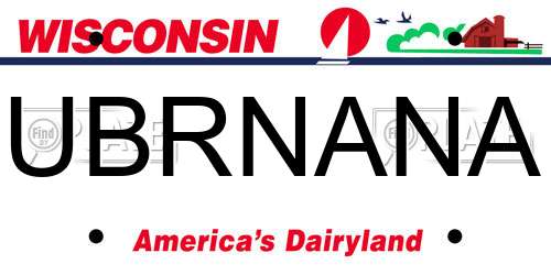 UBRNANA Wisconsin License Plate