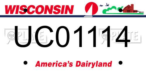 UC01114 Wisconsin License Plate