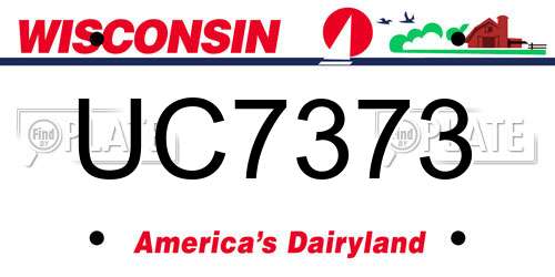 UC7373 Wisconsin License Plate